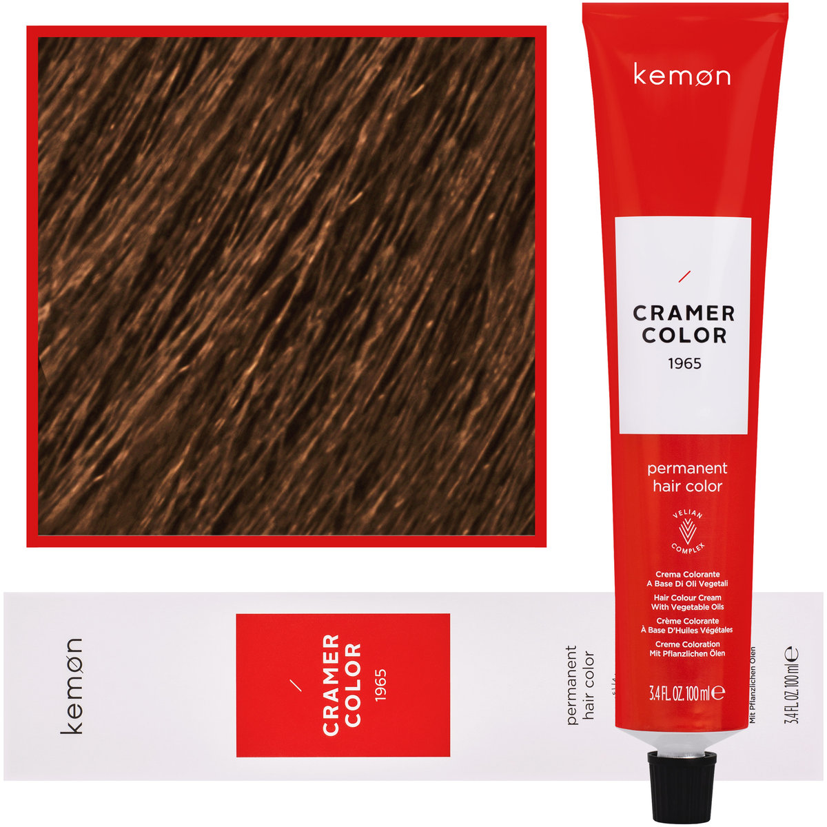 Kemon, Cramer Color 100ml kremowa farba do włosów z olejkami roślinnymi 8,3 Jasny Złoty Blond