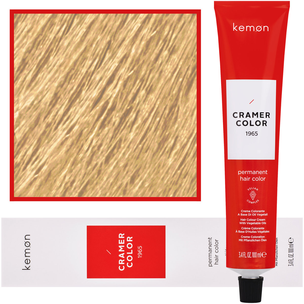 Kemon, Cramer Color 100ml kremowa farba do włosów z olejkami roślinnymi 10,2 Beżowy Platynowy
