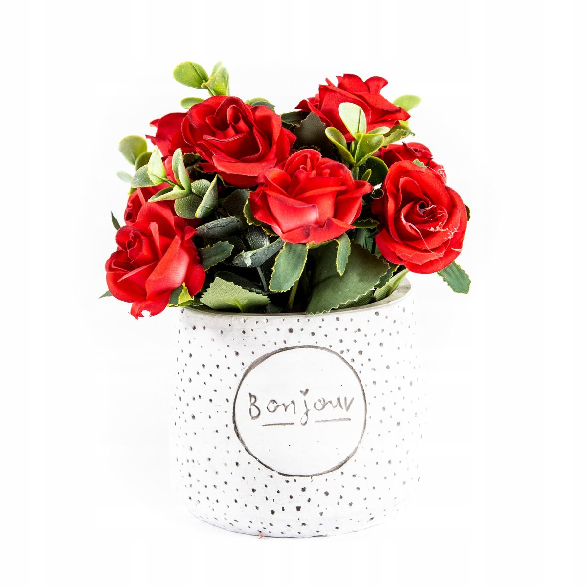 Róża W Doniczce Sztuczny Kwiatek 19Cm Różne Kolory