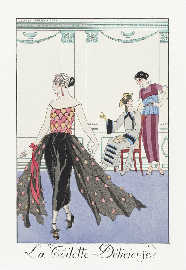 L’étourdissant petit poisson: Robe d’été, George Barbier - plakat 50x70 cm