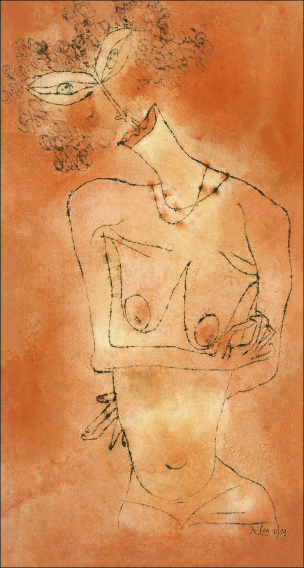 Lady Inclining Her Head, Paul Klee - plakat 30x40 cm