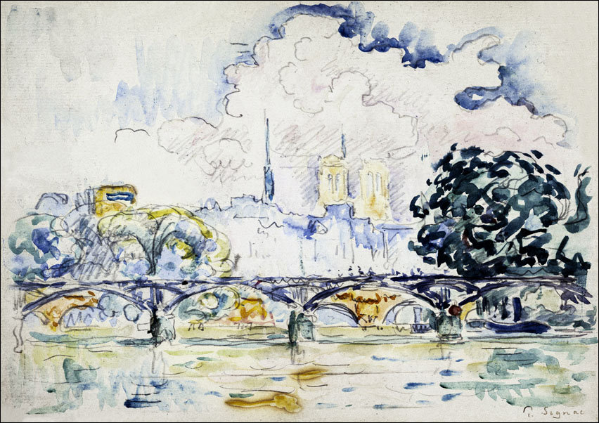 Le Pont des Arts, Paul Signac - plakat 40x30 cm