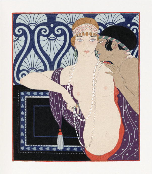 Les Trois Beautes de Mnasidika, George Barbier - plakat 59,4x84,1 cm