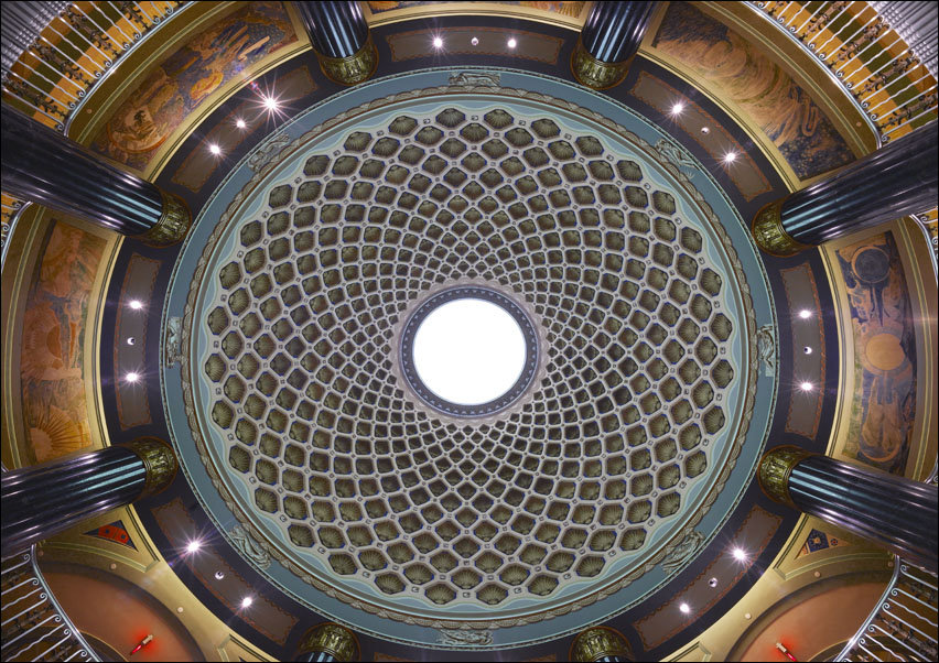 Lobby ceiling, U.S. Custom House, Philadelphia, Pennsylvania., Carol Highsmith - plakat 70x50 cm