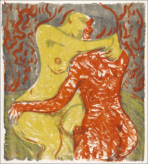 Love scene, Ernst Ludwig Kirchner - plakat 70x100 cm