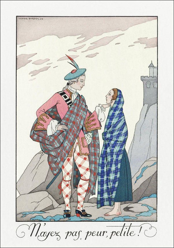 Mme Ida Rubinstein dans la dame aux camélias / Robe, de Worth from Gazette du Bon Ton. Art- Modes & Frivolités No. 5, George Barbier - plakat 21x2