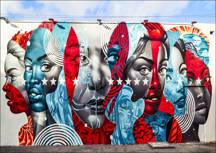 Mural in the Wynwood neighborhood of Miami, Florida., Carol Highsmith - plakat 29,7x21 cm