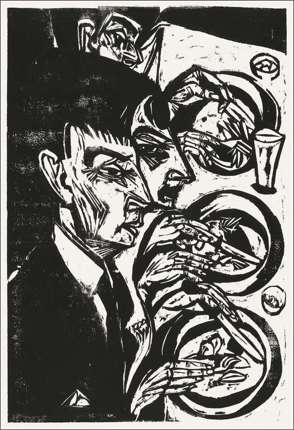 Nervous People at Dinner, Ernst Ludwig Kirchner - plakat 20x30 cm