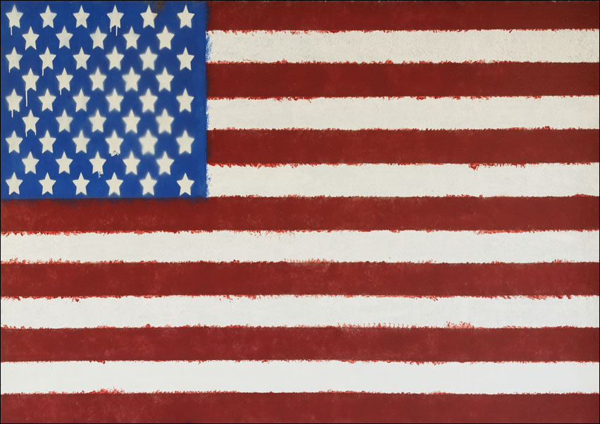 Painting of the American and Texas flags on a building in Albany, Texas, seat of Shackelford County., Carol Highsmith - plakat 29,7x21 cm