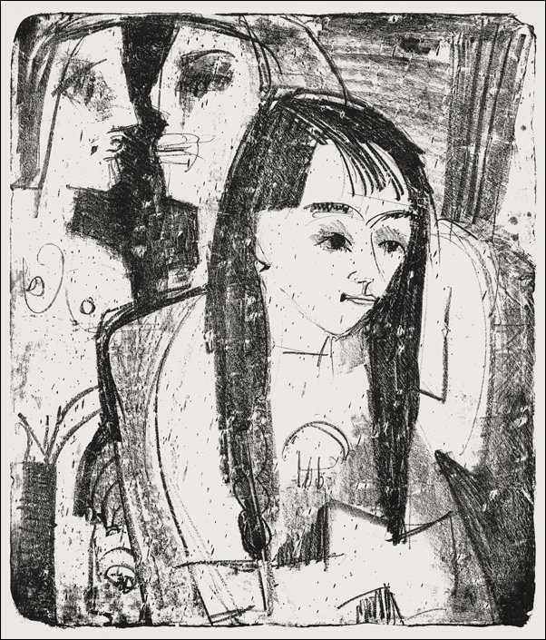 Portrait of a Girl, Ernst Ludwig Kirchner - plakat 59,4x84,1 cm