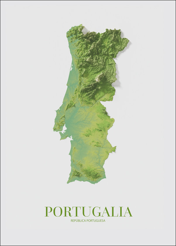 Portugalia, mapa - plakat 42x59,4 cm
