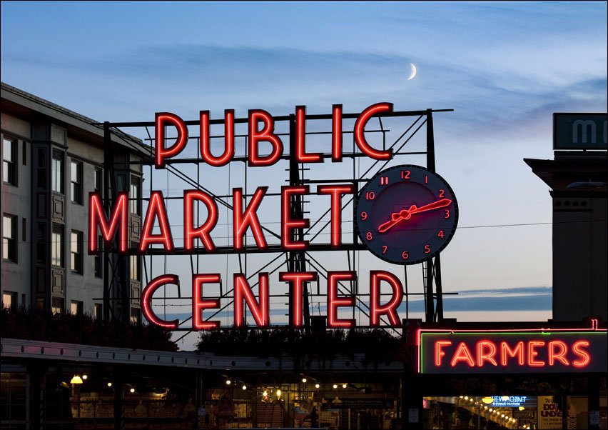 Public Market Center. Pike Place Market., Carol Highsmith - plakat 70x50 cm