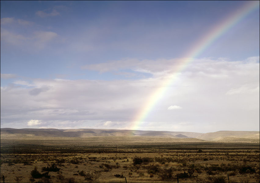 Rainbow over the West Texas prairie, Carol Highsmith - plakat 70x50 cm