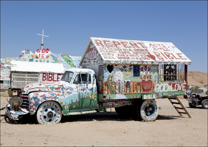 Salvation Mountain is an art installation covering a hill north of Calipatria, California, near Slab City and just several miles from the Salton Sea.,