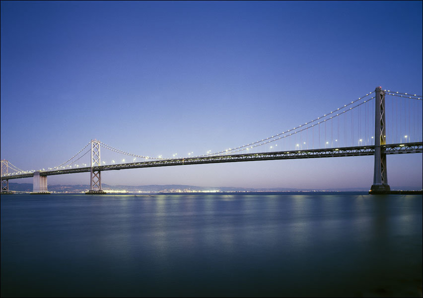 San Francisco-Oakland Bay Bridge at Dawn., Carol Highsmith - plakat 29,7x21 cm