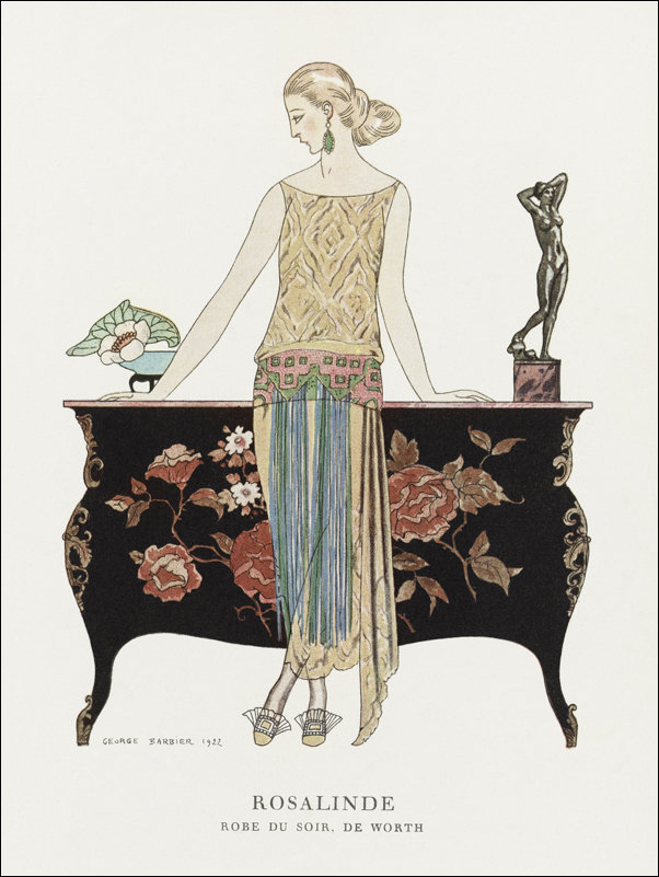 Rosalinde: Robe du soir, George Barbier - plakat 21x29,7 cm