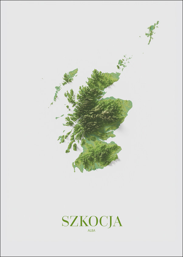 Szkocja, mapa - plakat 40x60 cm
