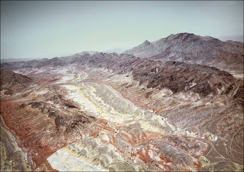 The barren Nevada desert near Las Vegas., Carol Highsmith - plakat 100x70 cm