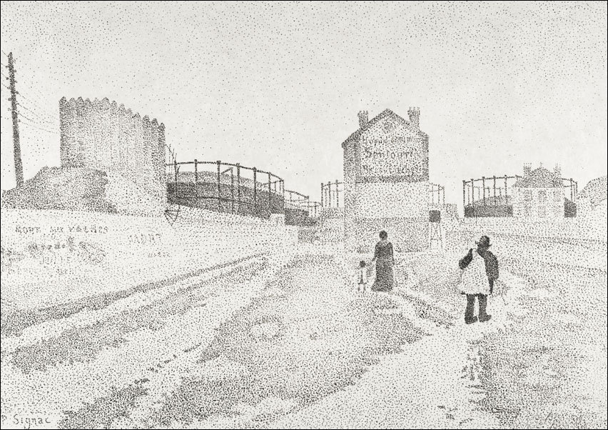 The Gas Tanks at Clichy, Paul Signac - plakat 70x50 cm