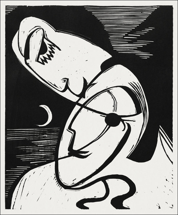 The Kiss, Ernst Ludwig Kirchner - plakat 20x30 cm