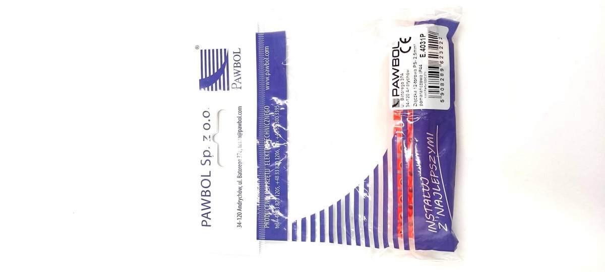 Pawbol Złączka 12-torowa PS-2,5 pomarańczowa E.4031P