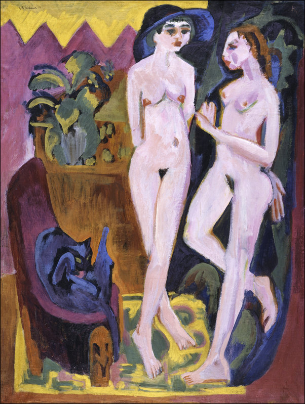 Two Nudes in a Room, Ernst Ludwig Kirchner - plakat 29,7x42 cm