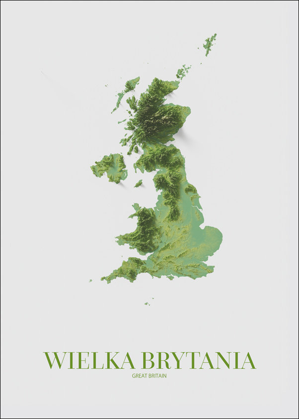 UK II, mapa - plakat 30x40 cm