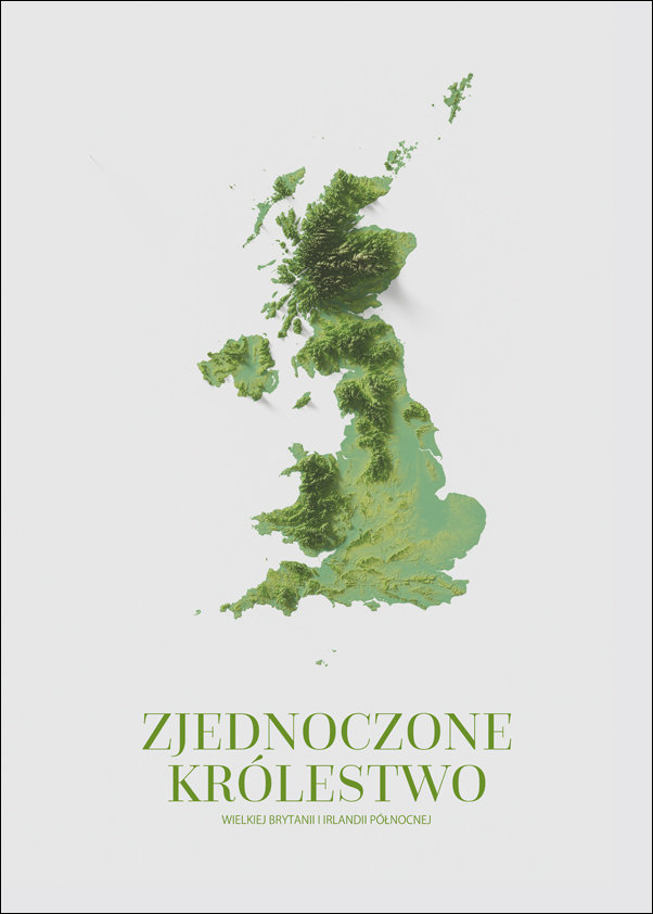 UK, mapa - plakat 29,7x42 cm