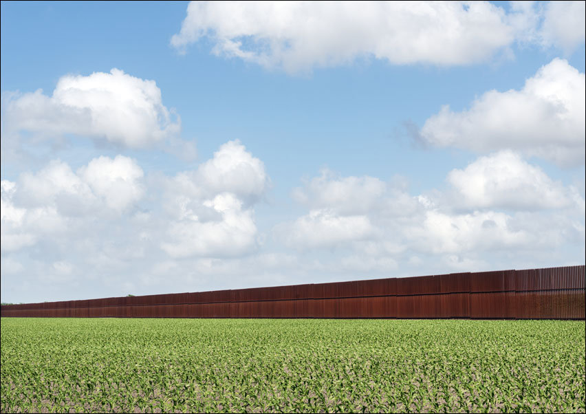 United States-Mexican border-security fence in Brownsville, Texas., Carol Highsmith - plakat 100x70 cm
