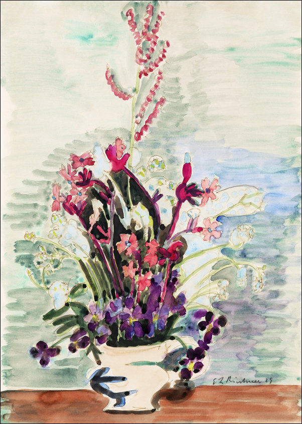 Vase of Flowers, Ernst Ludwig Kirchner - plakat 30x40 cm