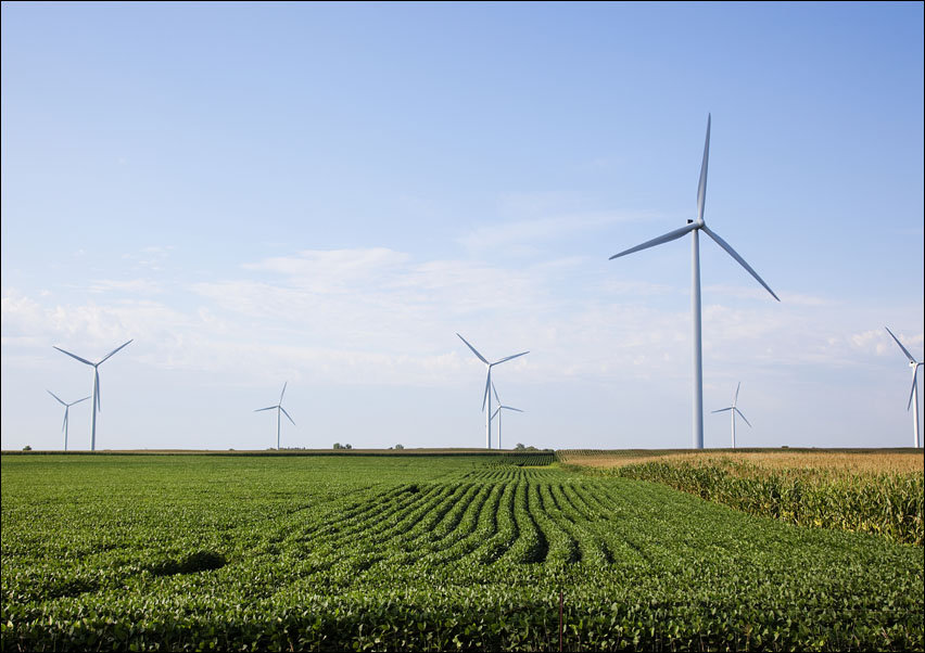 Wind Turbines in rural Missouri., Carol Highsmith - plakat 40x30 cm