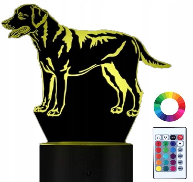 Lampka Nocna 3D LED Pies Lablador Grawer Imię