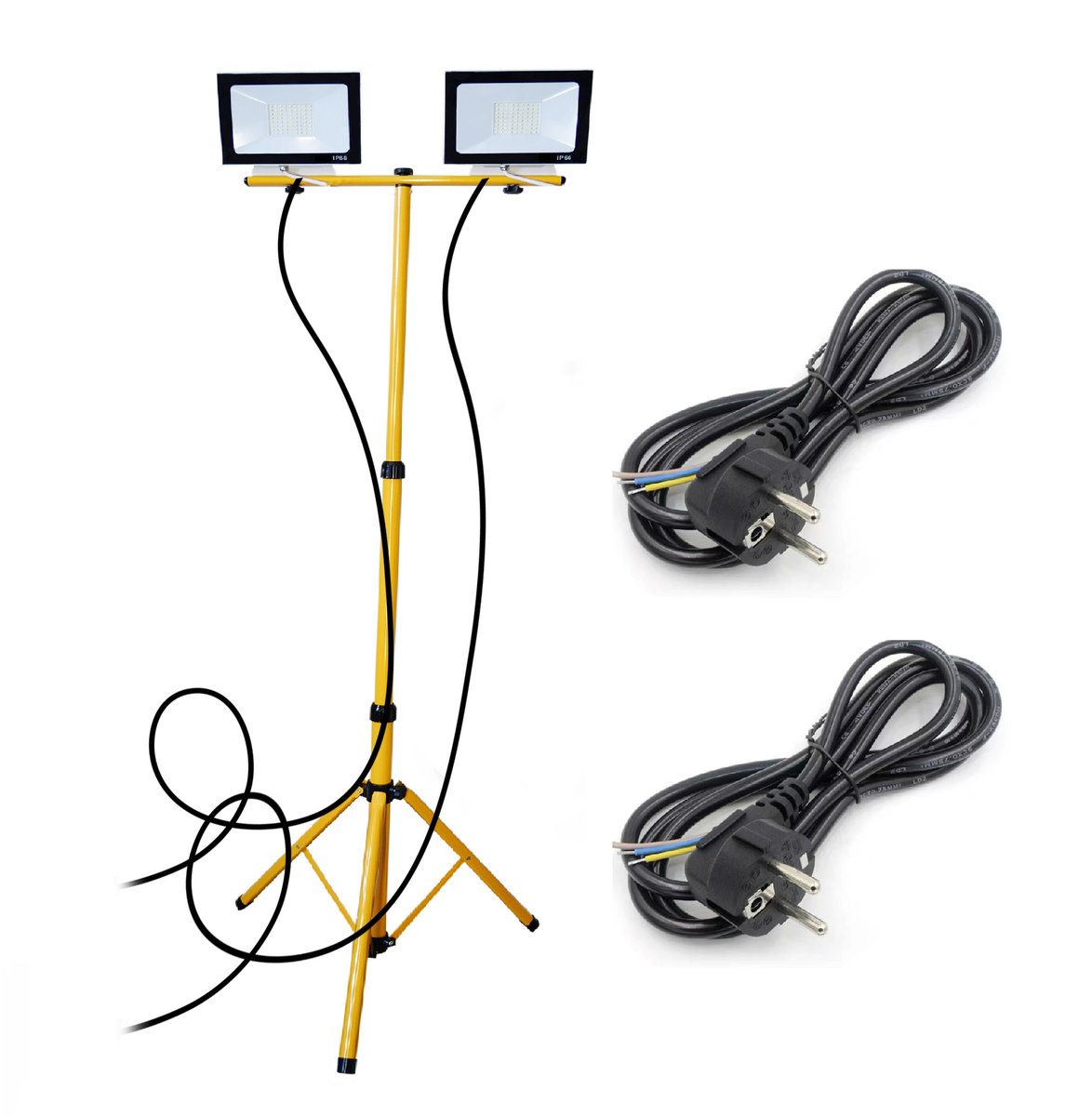 STATYW + 2x naświetlacz 3300lm 30W NEUTRALNA + 2x przewód