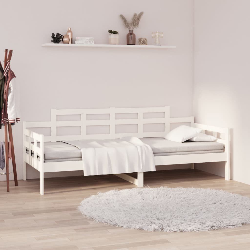 Lumarko Łóżko rozsuwane, białe, lite drewno sosnowe, 80x200 cm