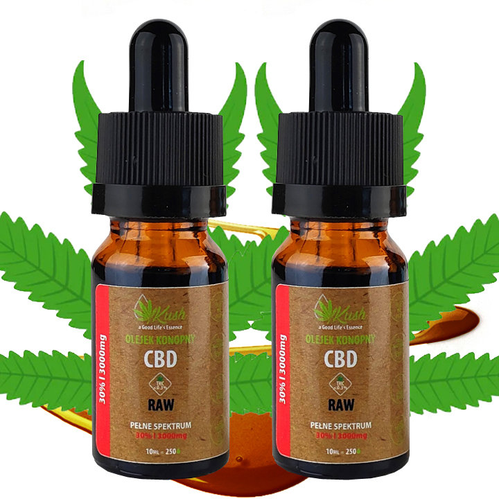 Olejek Konopny Kush Cbd Raw 30% 6000 mg | 2X 10ml