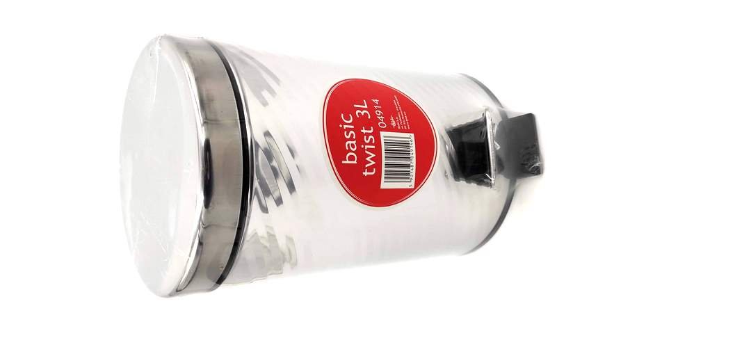 Kosz na śmieci z pedałem Basic Twist 3l, chrom