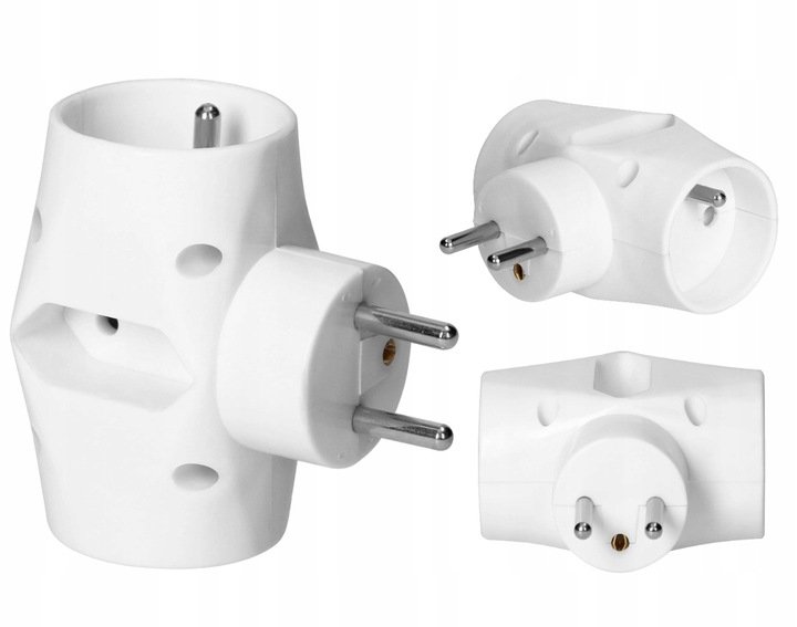 Orno Rozgałęźnik 2x2P+Z, 1x2P/II, biały