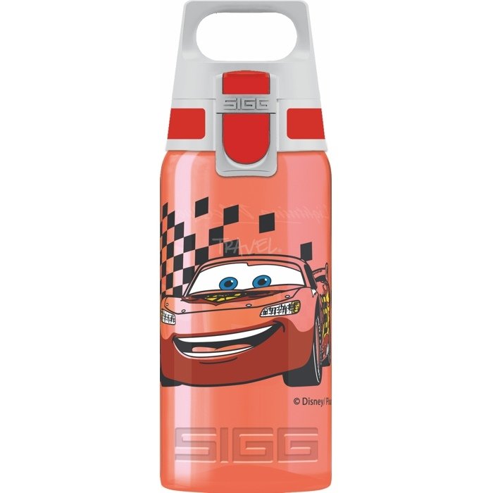 Sigg Viva One Cars, butelka na napoje dla dzieci, 0.5 L, butelki z polipropylenu, wolne od BPA dla dzieci, czerwony, 0.6 L 8686.20