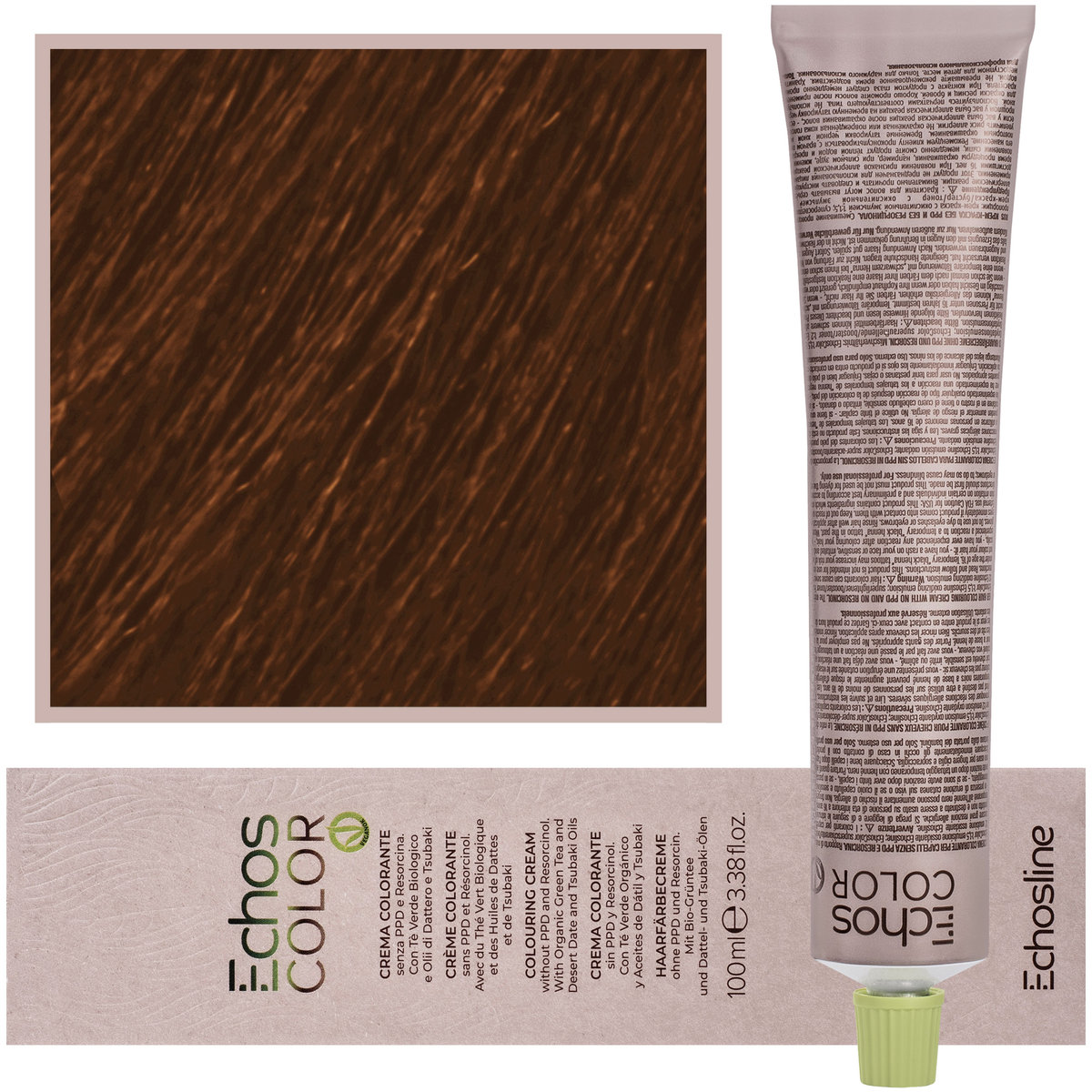 Echosline, Estyling Echos Color, kremowa, trwała farba do włosów z woskiem pszczelim 100ml 9,34 Miedziany Złoty Bardzo Jasny Blond