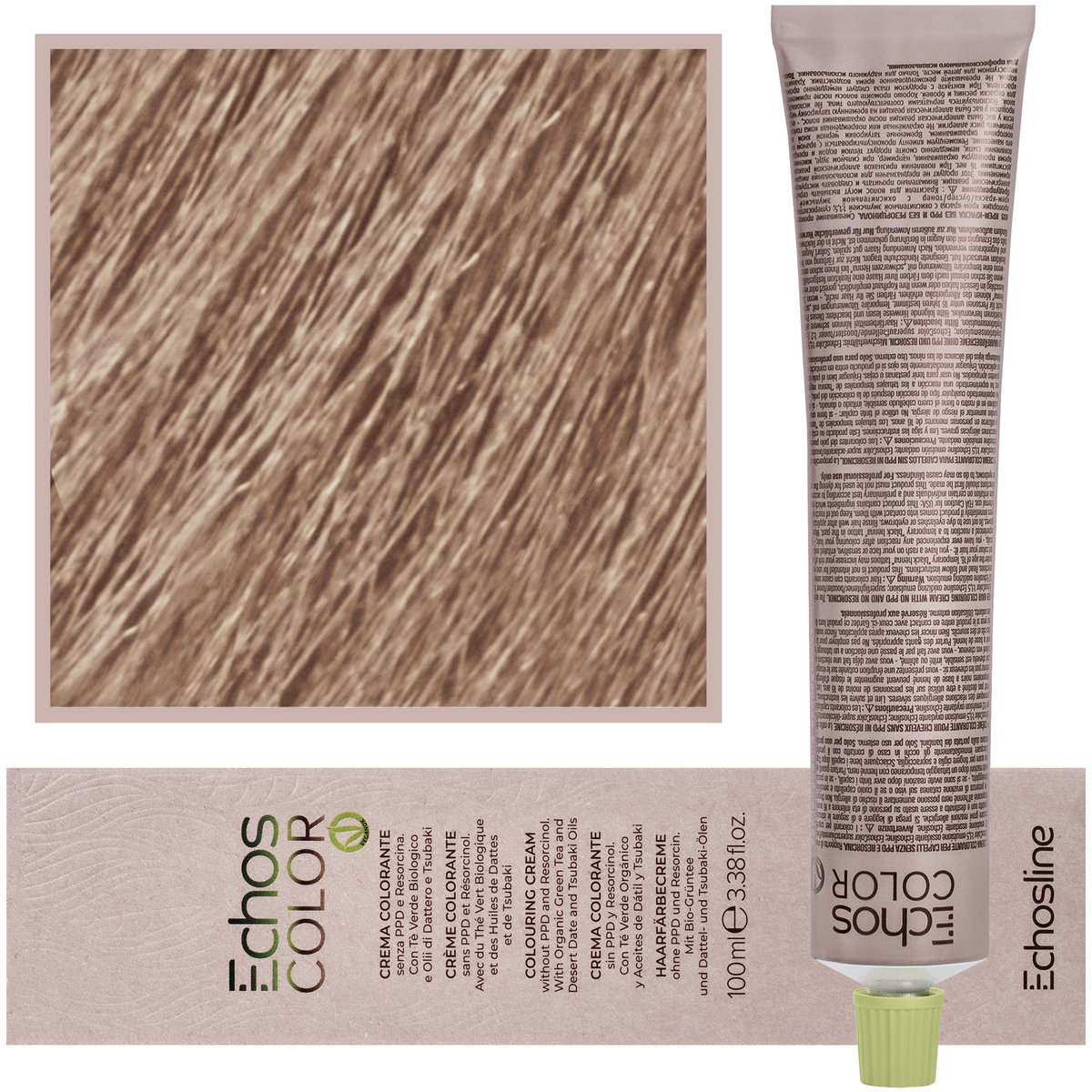 Echosline, Estyling Echos Color, kremowa, trwała farba do włosów z woskiem pszczelim 100ml 9,3 Złoty Bardzo Jasny Blond