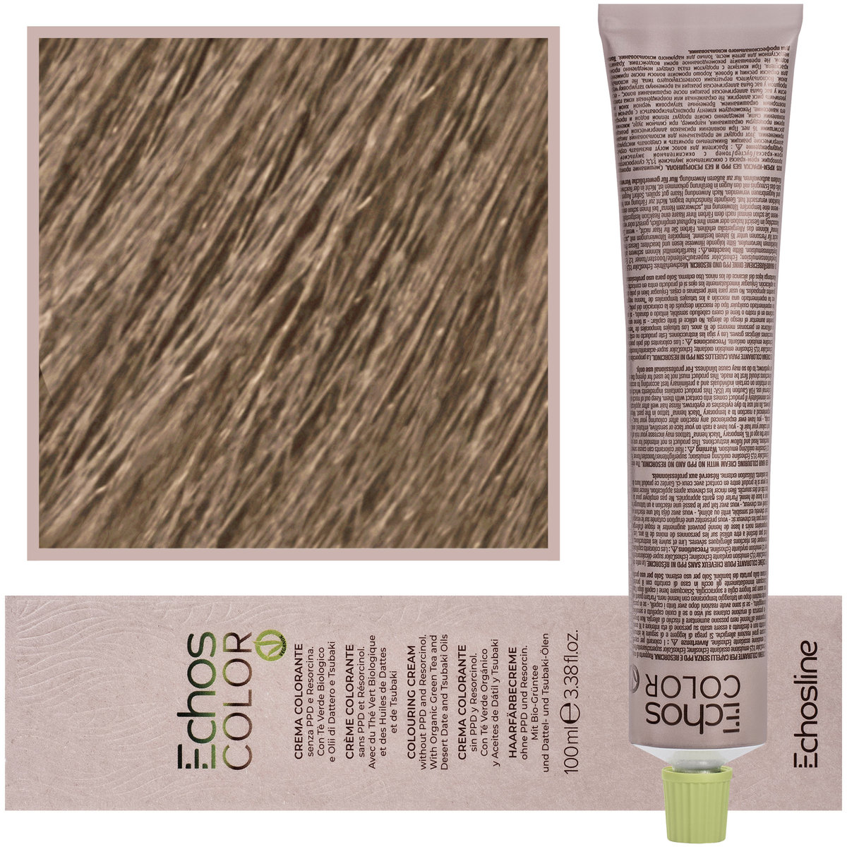 Echosline, Estyling Echos Color, kremowa, trwała farba do włosów z woskiem pszczelim 100ml 9,0 Bardzo Jasny Blond