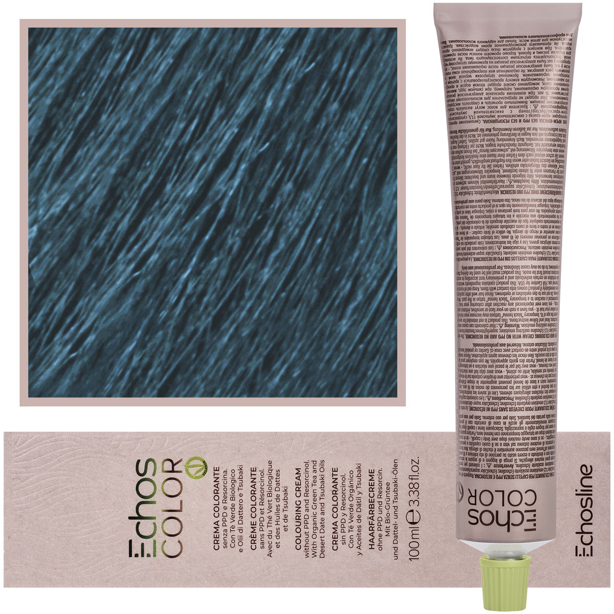 Echosline, Estyling Echos Color, kremowa, trwała farba do włosów z woskiem pszczelim 100ml TURQUOISE Turkusowy