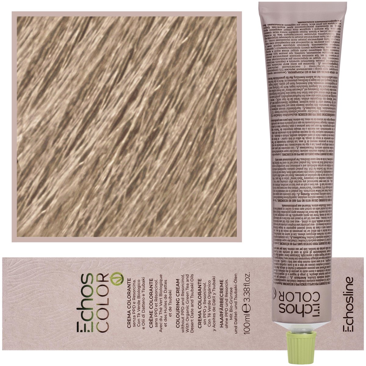 Echosline, Estyling Echos Color, kremowa, trwała farba do włosów z woskiem pszczelim 100ml 10,0 Platynowy Blond