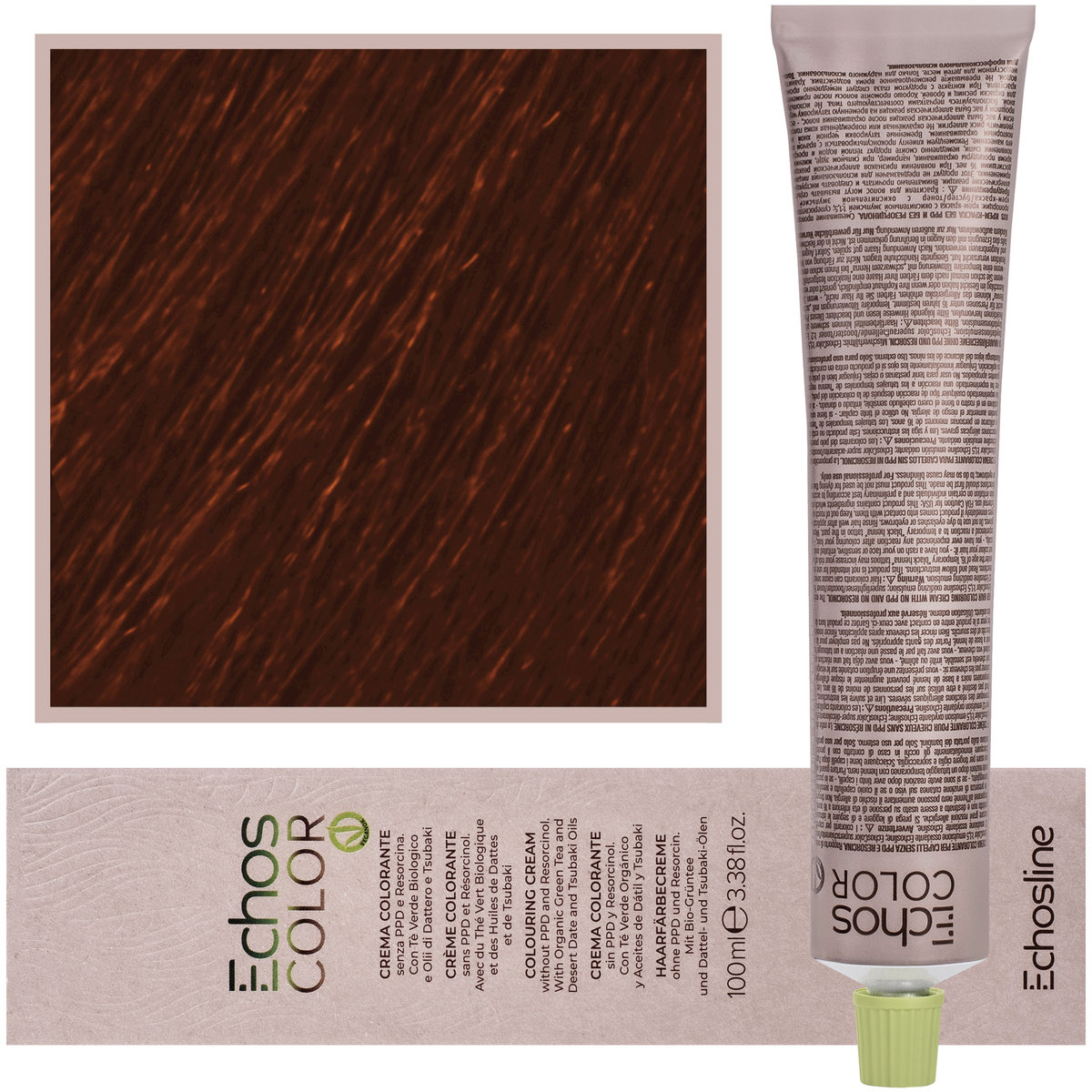 Echosline, Estyling Echos Color, kremowa, trwała farba do włosów z woskiem pszczelim 100ml 8,4 Miedziany Jasny Blond
