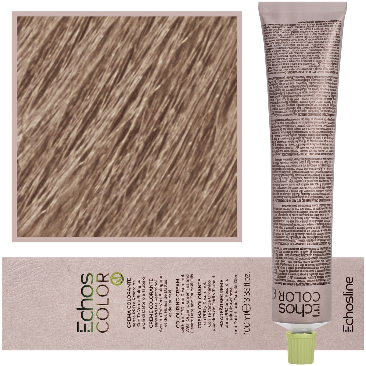Echosline, Estyling Echos Color, kremowa, trwała farba do włosów z woskiem pszczelim 100ml 8,3 Złoty Jasny Blond
