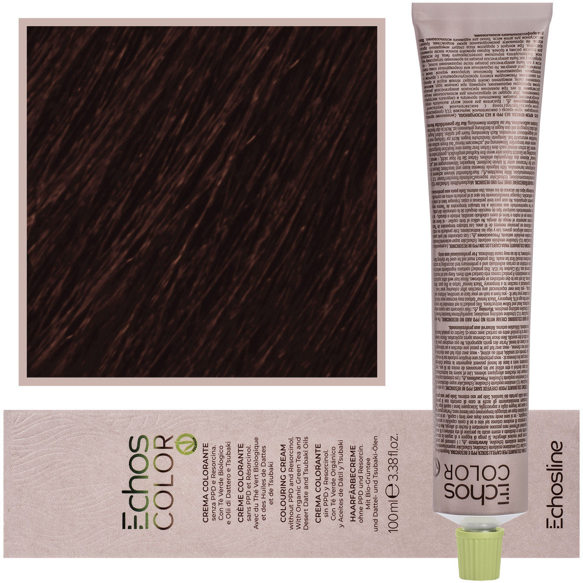 Echosline, Estyling Echos Color, kremowa, trwała farba do włosów z woskiem pszczelim 100ml 7,43 Miedziany Złoty Średni Blond