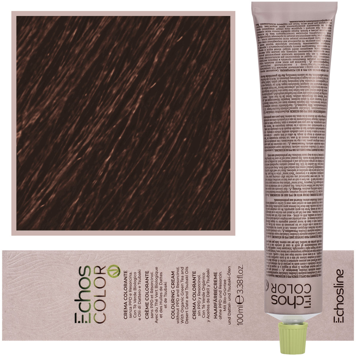Echosline, Estyling Echos Color, kremowa, trwała farba do włosów z woskiem pszczelim 100ml 7,3 Złoty Średni Blond