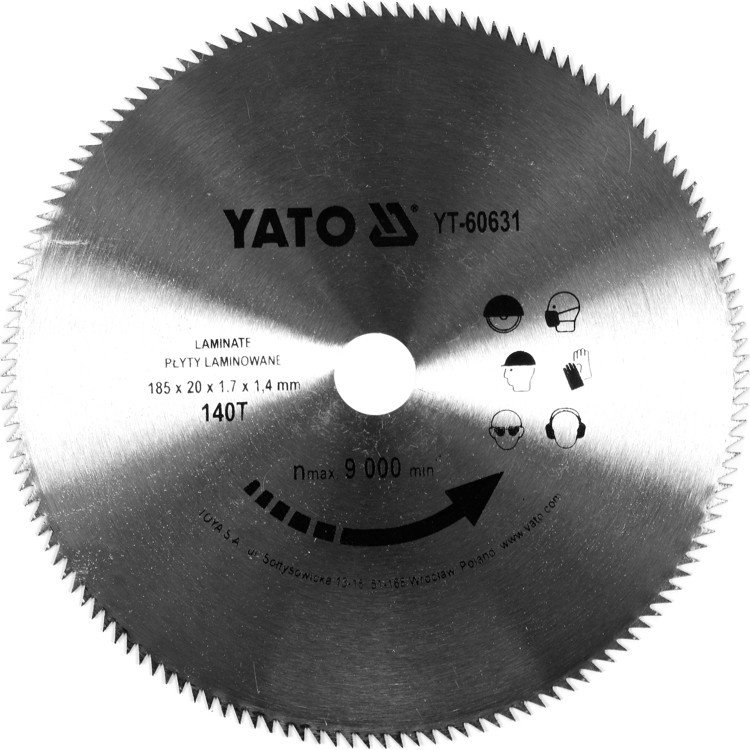 YATO TARCZA DO PANELI BLATÓW KUCHENNYCH I PŁYT MEBLOWYCH 185/140T 20MM YT-60631 ZYSKAJ RABAT 30 ZŁ YT-60631