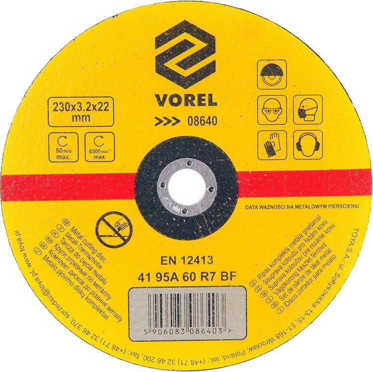 Vorel Tarcza do cięcia metalu 230x3,0x22mm 08640 08640