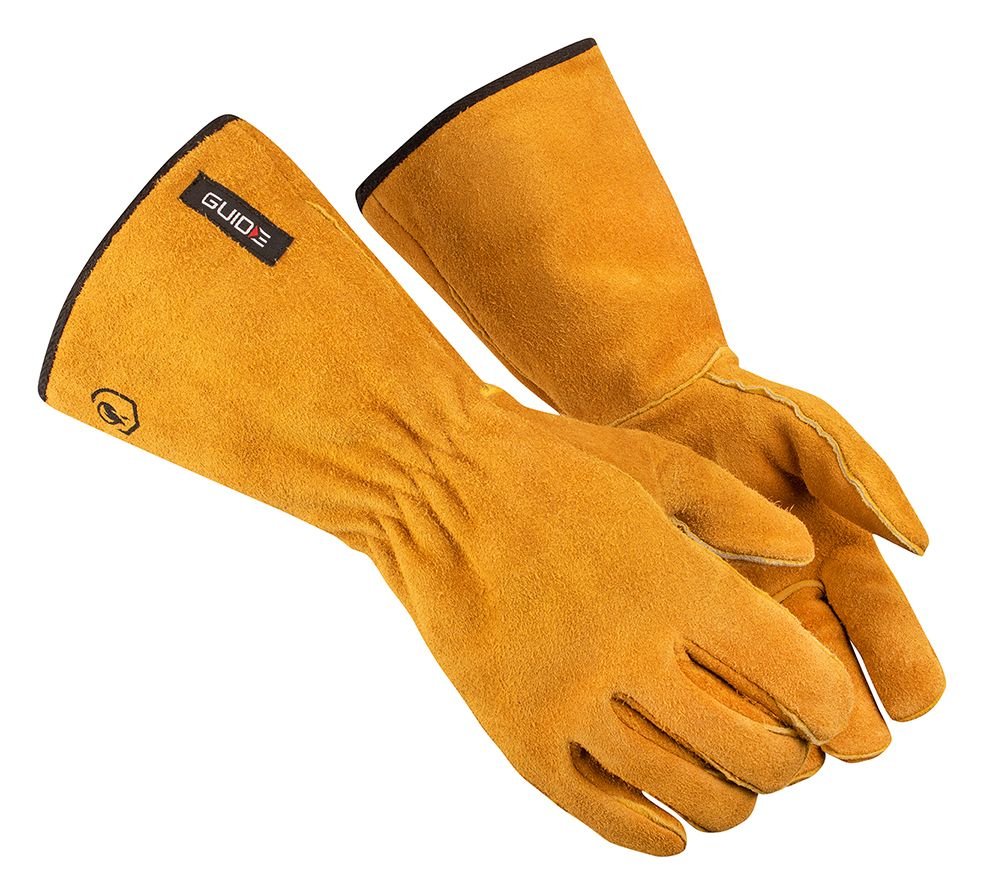GUIDE Gloves RĘKAWICE SPAWALNICZE 3569 ZE SKÓRY BYDLĘCEJ, EN 420:2003 + A1:2009, EN 388:2016 4143X, EN 407:2004 41324X, EN 12477 Typ A